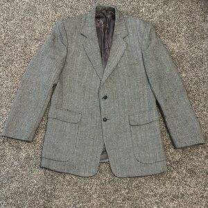 Vintage Joe Namath Herringbone Wool Blend Tweed Jacket 42R